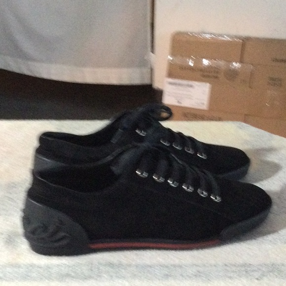 Men's Black Suede Sneakers - Picture 2 of 8